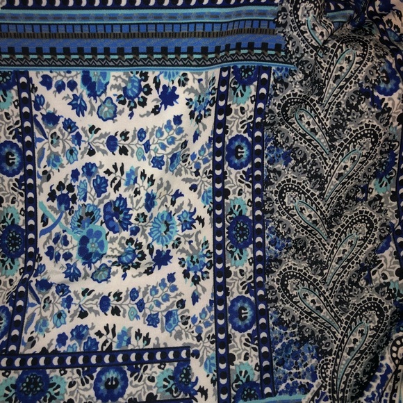 Lavanya Size S Tunic Dress With Bell Sleeves Patchwork Print Stretch Keyhole - Picture 6 of 7